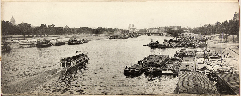Perspective sur la Seine. Vue prise du pont d'Austerlitz