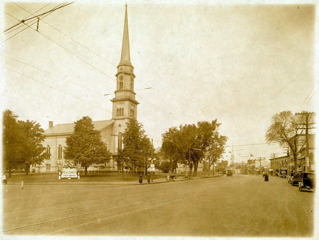 Massachusetts Avenue and Unitarian Church and Arlington Center