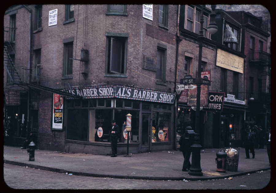 Southeast corner of 1st St. and Bowery (1942)