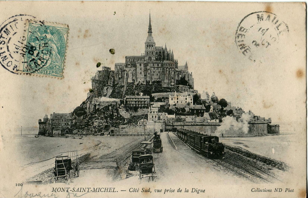 Mont-Saint-Michel. Coté Sud, vue prise de la Digue