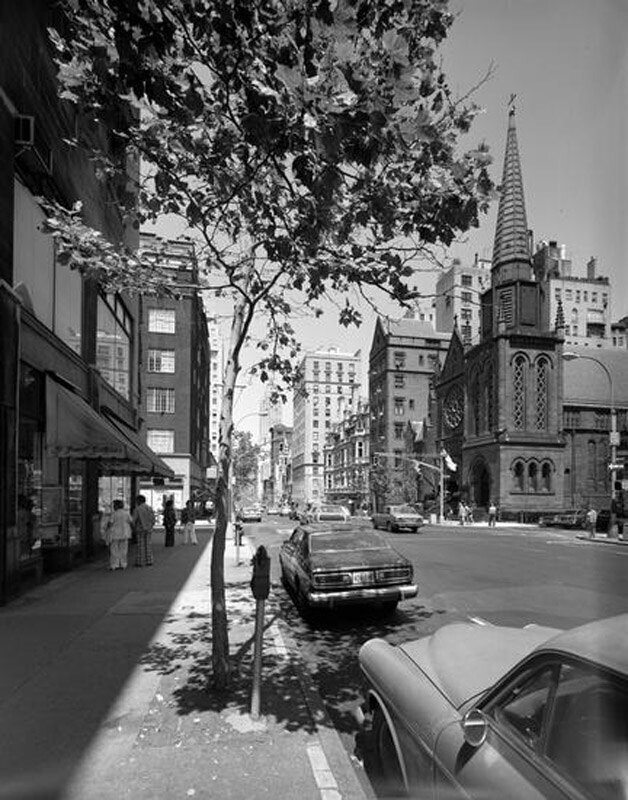 Looking north on Madison Avenue toward St. James Episcopal Church