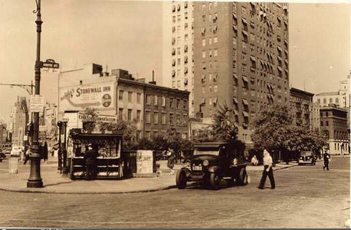 Seventh Avenue, east side, at Grove and Christopher Streets