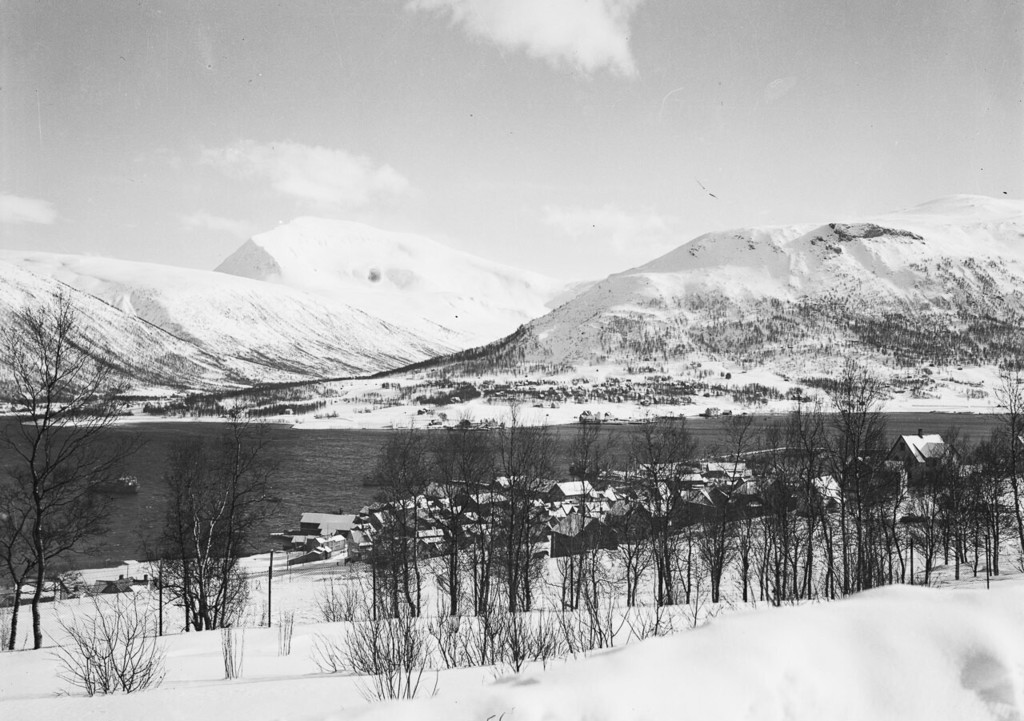 Utsikt mot Hansjordnes og Tromsdalen med Tromsdalstinden