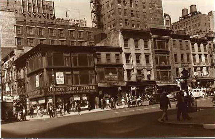 Sixth Avenue West Side and the North West corner of West 24th Street after the demolition of 'L'