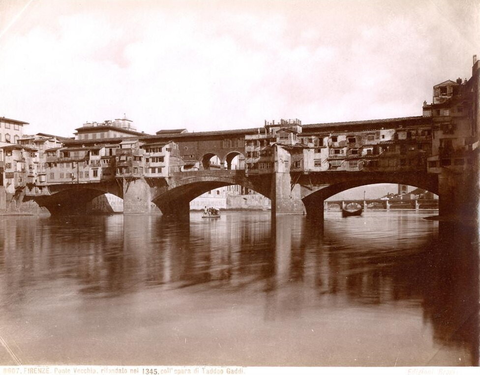 Firenze. Ponte Vecchio, rifondato nel 1345, coll'opera di Taddeo Gaddi