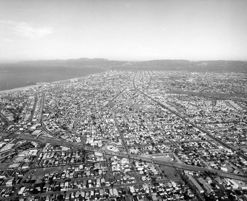Aerial view of Venice and Culver City
