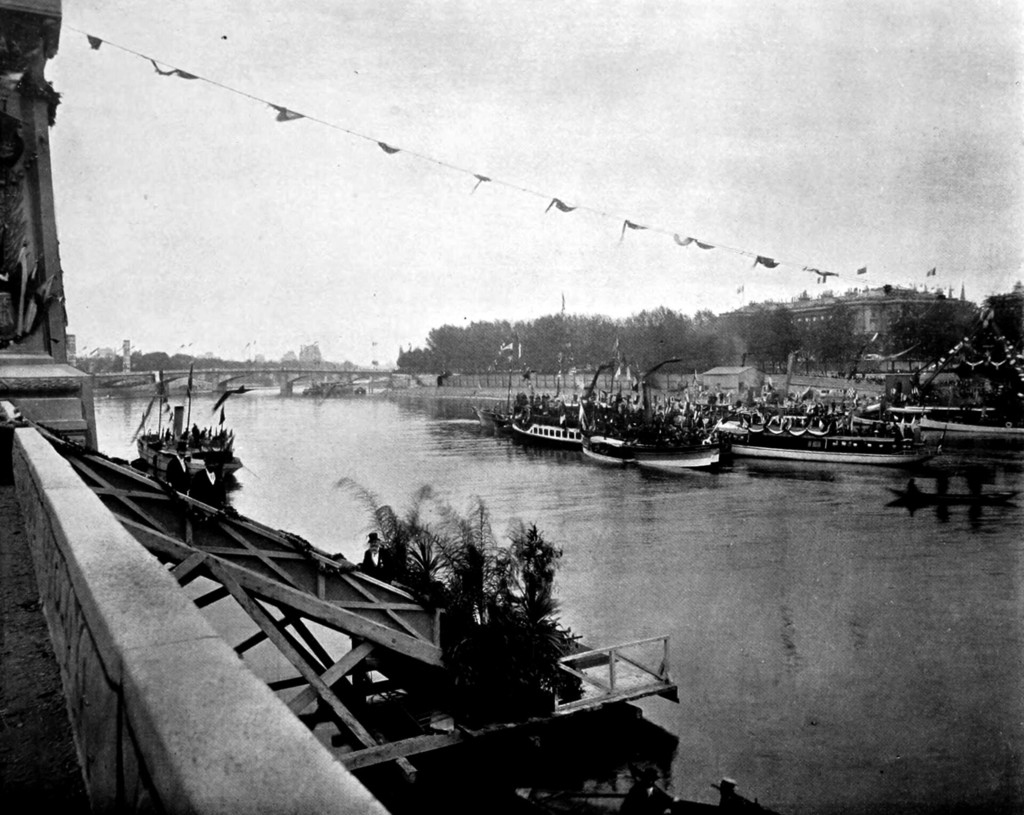 Solemn Emperor Alexander III bridge laid across the Seine