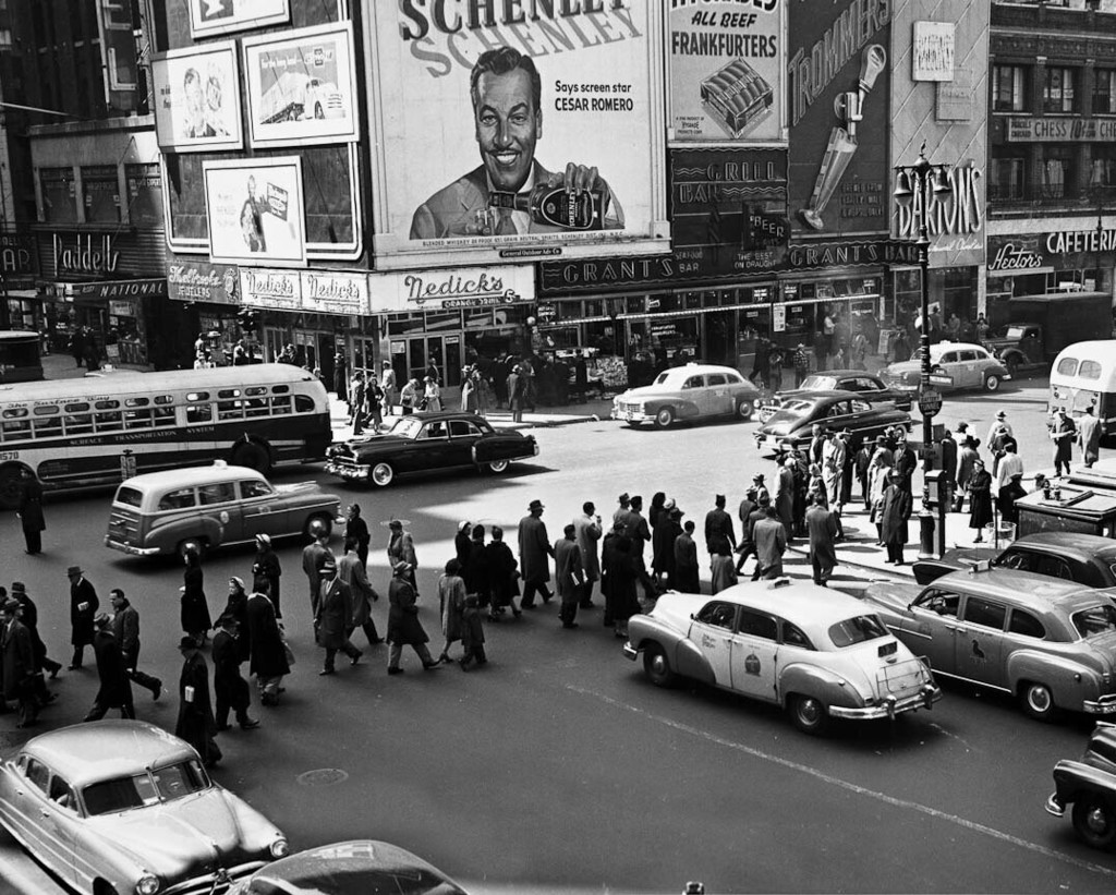 Times Square, looking southwest, 1953