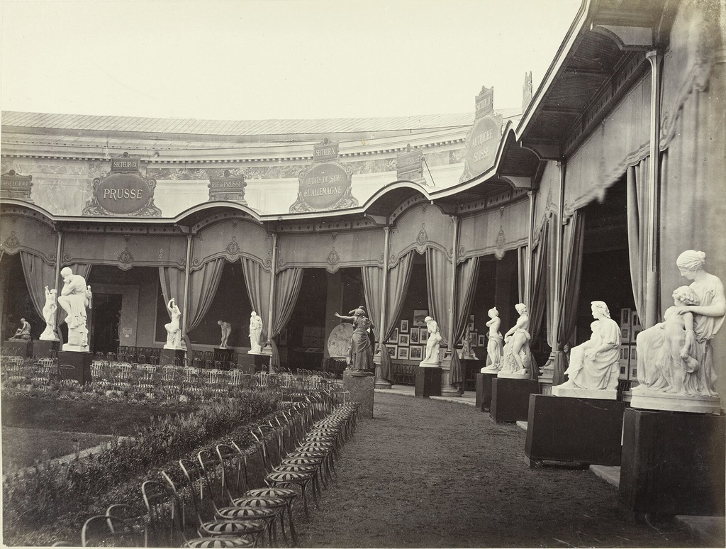 Exposition Universelle de 1867. Jardin Central: entrée du secteur suisse