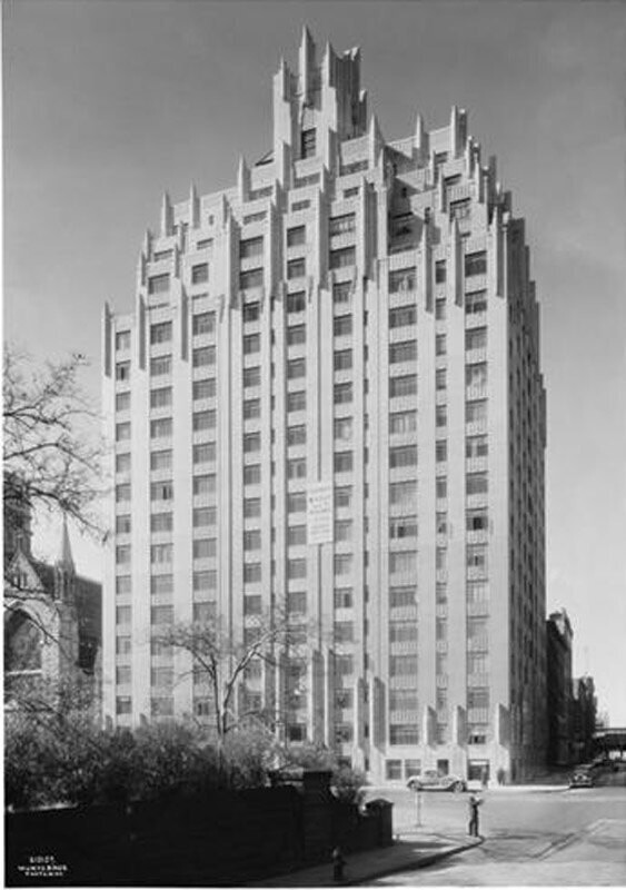 66 Central Park West and 66th Street, S.W. corner. Apartment building, exterior.