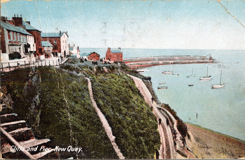 Cliffs and Pier, New Quay