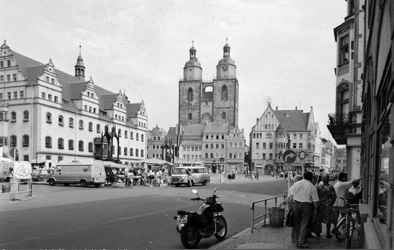 Wittenberg. Marktplatz und Stadtkirche