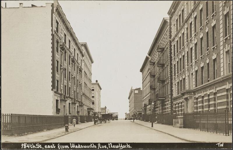 184th St., east from Wadsworth Ave, New York.