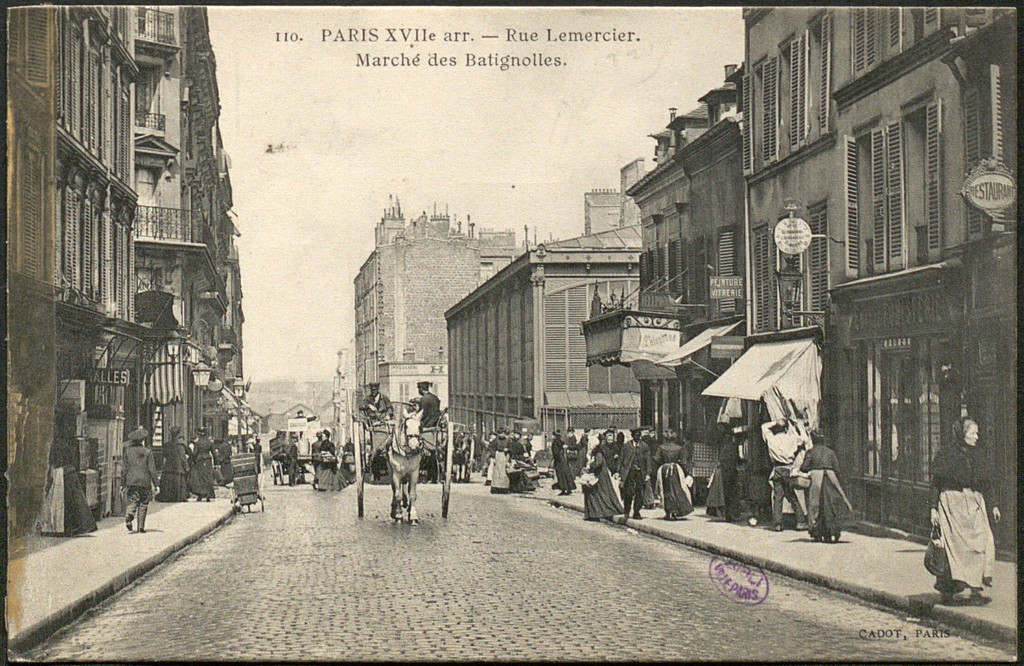 Rue Lemercier, 96bis. Marché des Batignolles