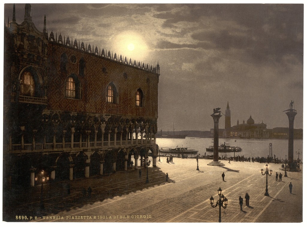Piazzetta and San Georgio by moonlight