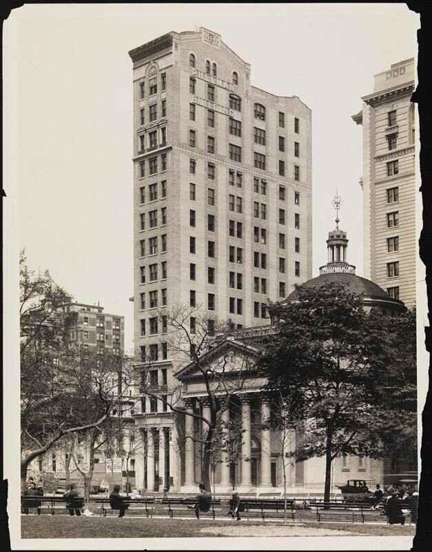 Madison Square showing Pullman Building and Madison Square Presbyterian Church ca 1906