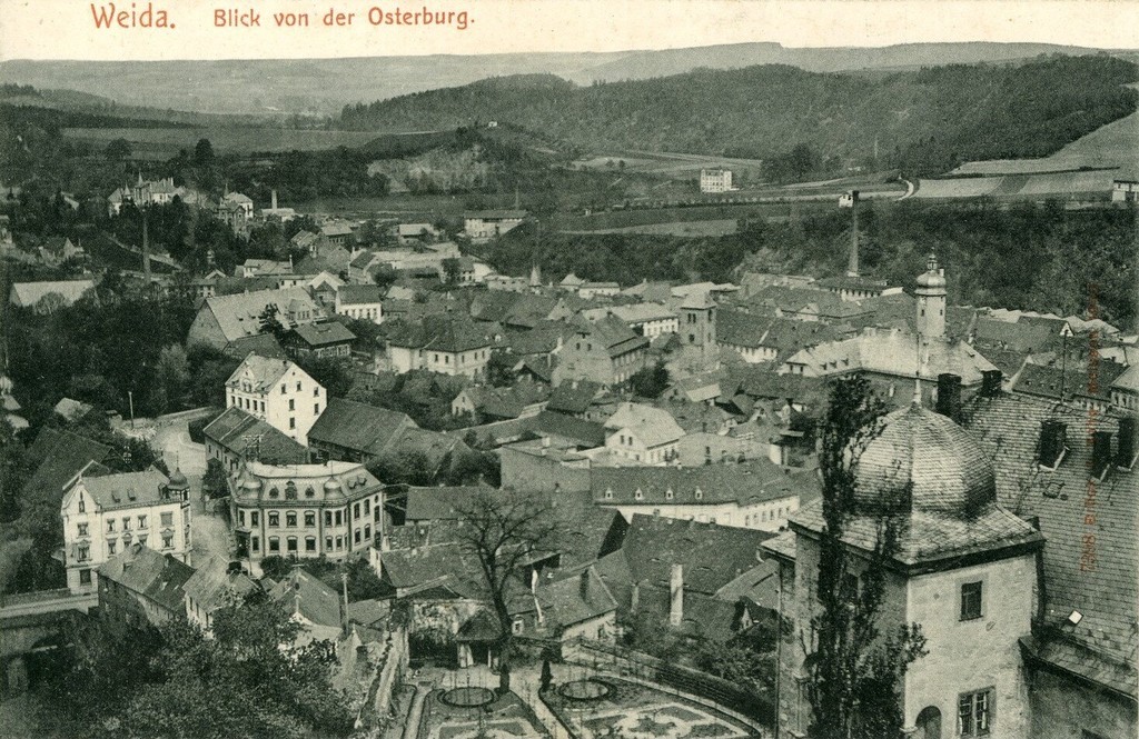 Weida. Blick von der Osterburg auf die Stadt