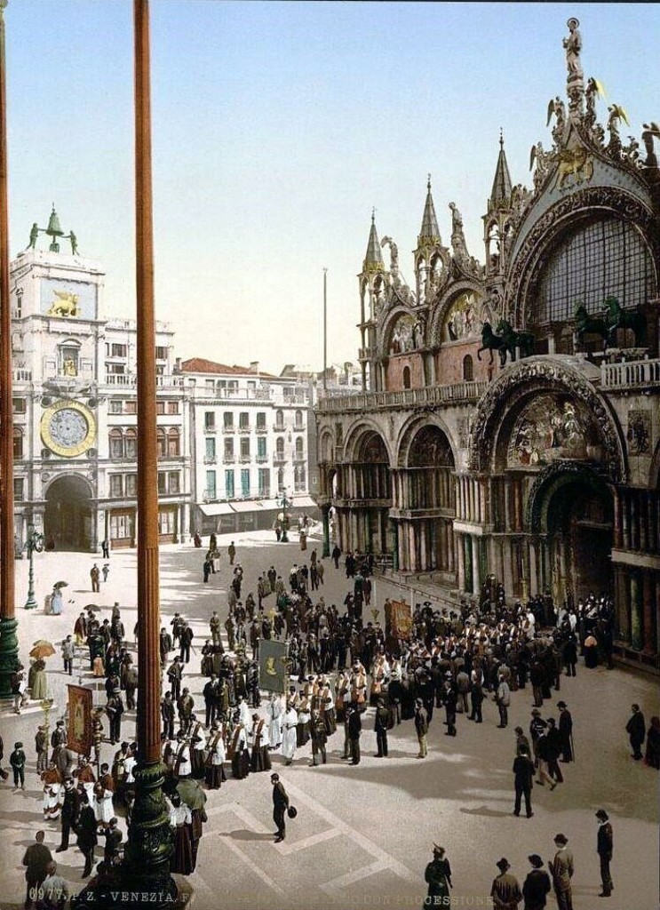 Procession in front of St. Mark's, Venice, Italy