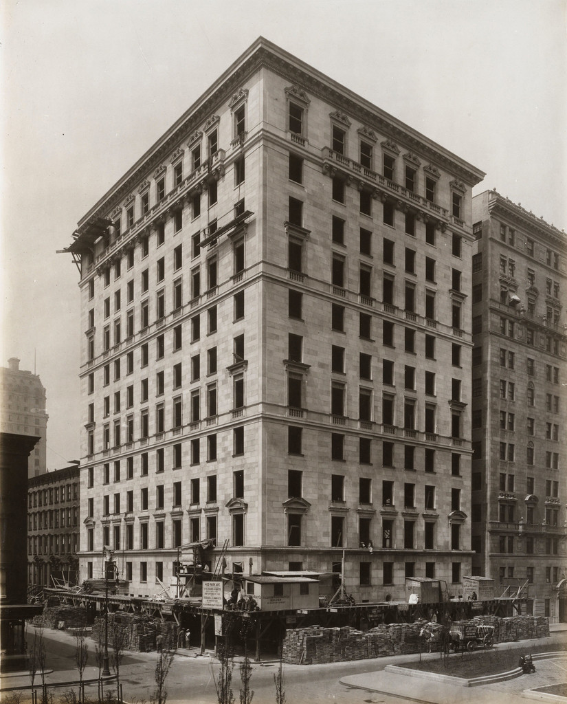 East 54th Street and Park Avenue, northwest corner. Construction view