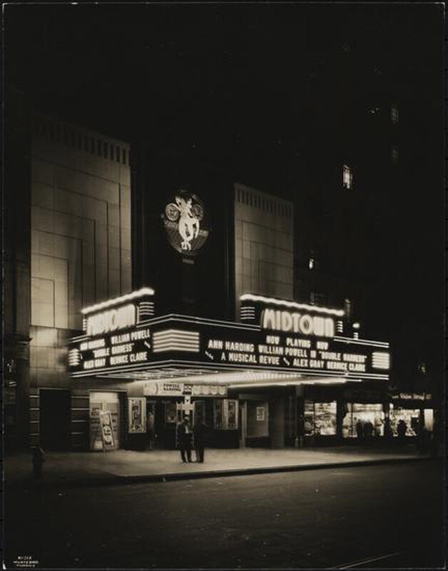 2626 Broadway. Midtown Theater. Exterior, nighttime