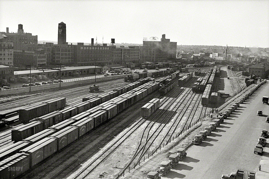 Railroad yards, wholesale district, Minneapolis