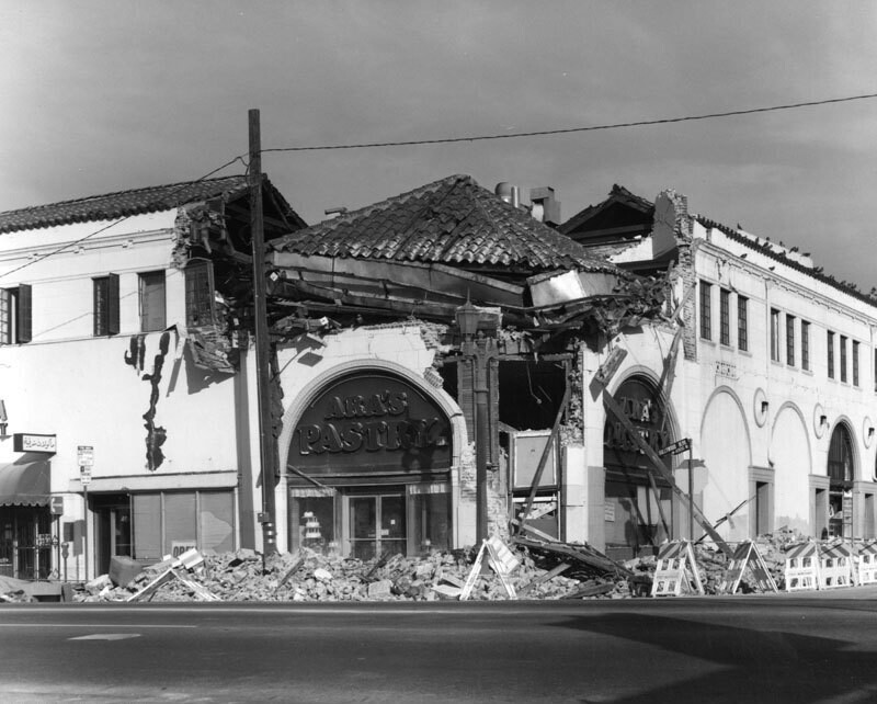 Building damaged by earthquake