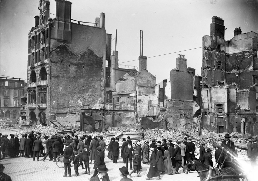 Remains of the Dublin Bread Company at 6-7 Lower Sackville Street after the Easter Rising