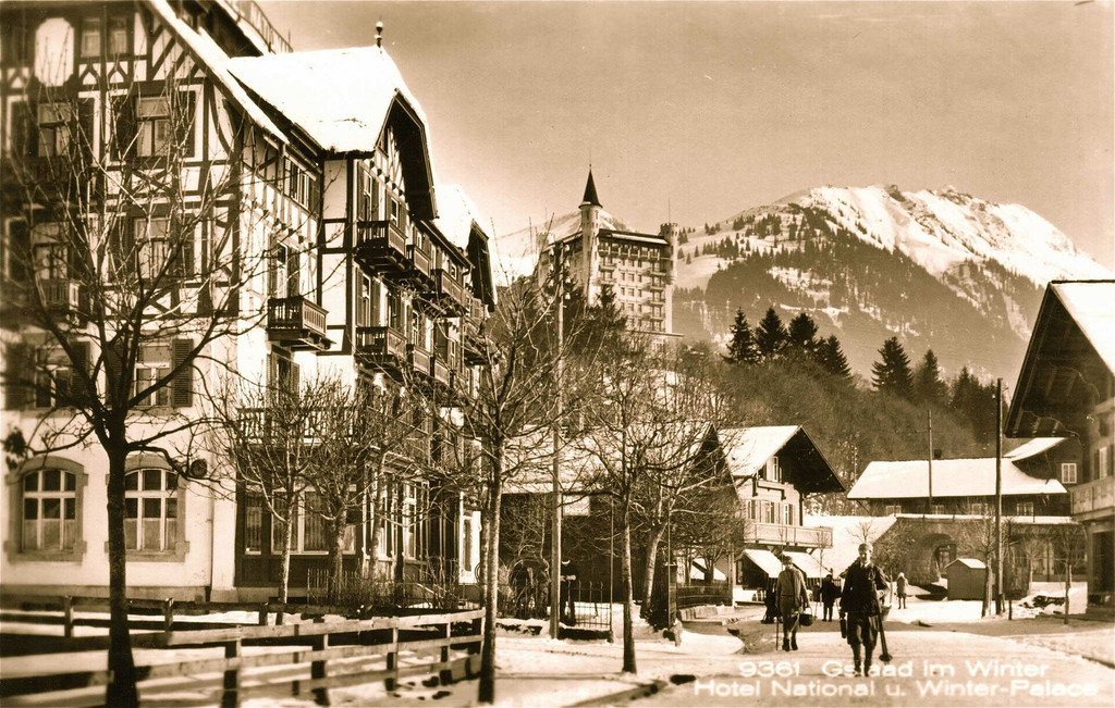 Gstaad. Promenade with Hotel National