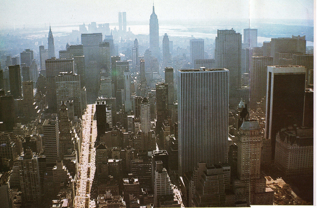 Aerial view of Midtown Manhattan looking southwest above Park Avenue
