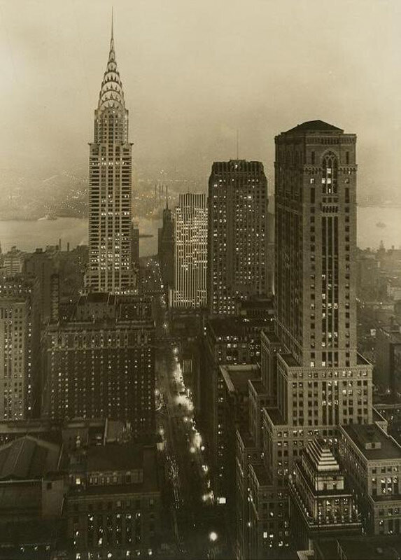 Chrysler Building and other skyscrapers of 42nd Street 1935