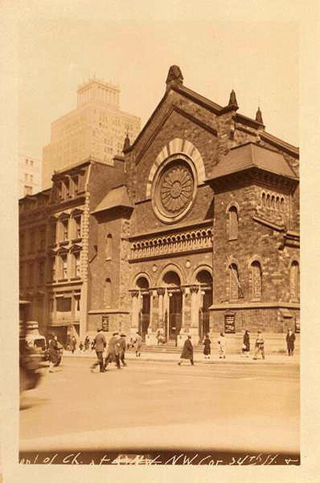 Community Church (Unitarian) 34th Street at the N.W. corner of Park Avenue