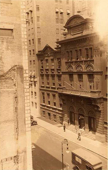 Liederkrantz Hall, 115 East 58th Street, adjoining N.E. corner of Park Avenue. July 3, 1928