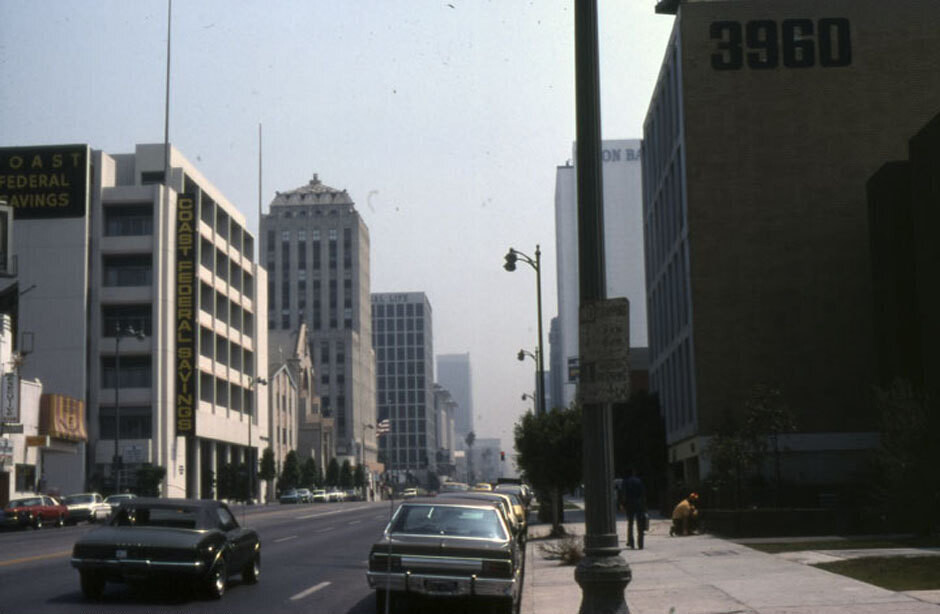 Wilshire Boulevard from S. Gramercy Place