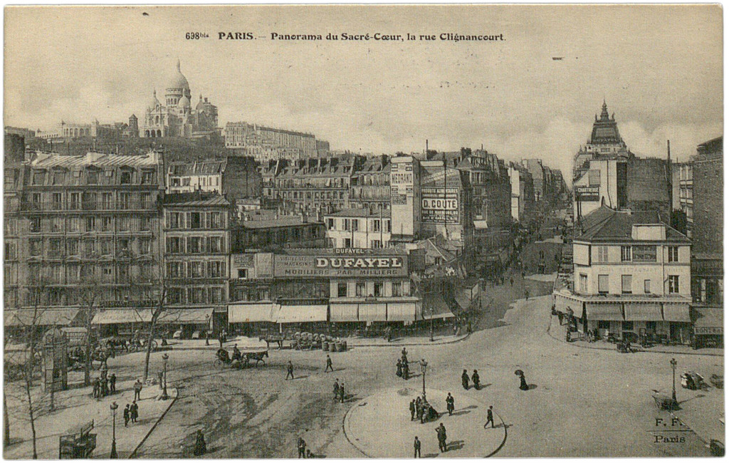 Panorama du Sacré Coeur, la rue Clignancourt