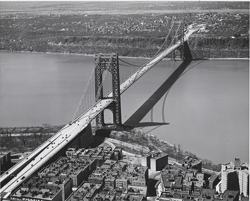 Aerial view of the George Washington Bridge.