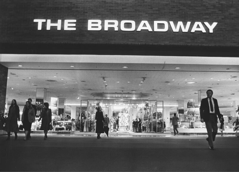 Shoppers at Broadway Plaza