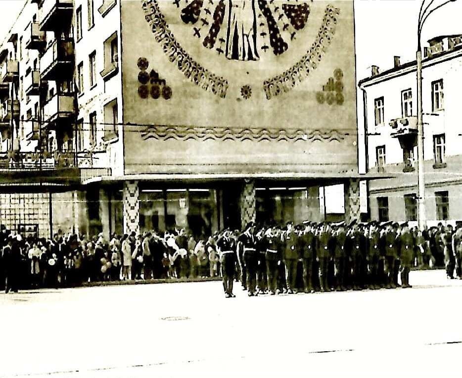 Military parade in the city square