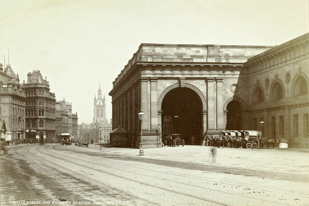 Newcastle. Neville Street and Railway Station