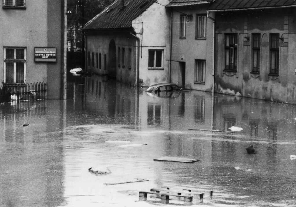 Velké Meziříčí. Po povodni 25.5.1985. Moráňská