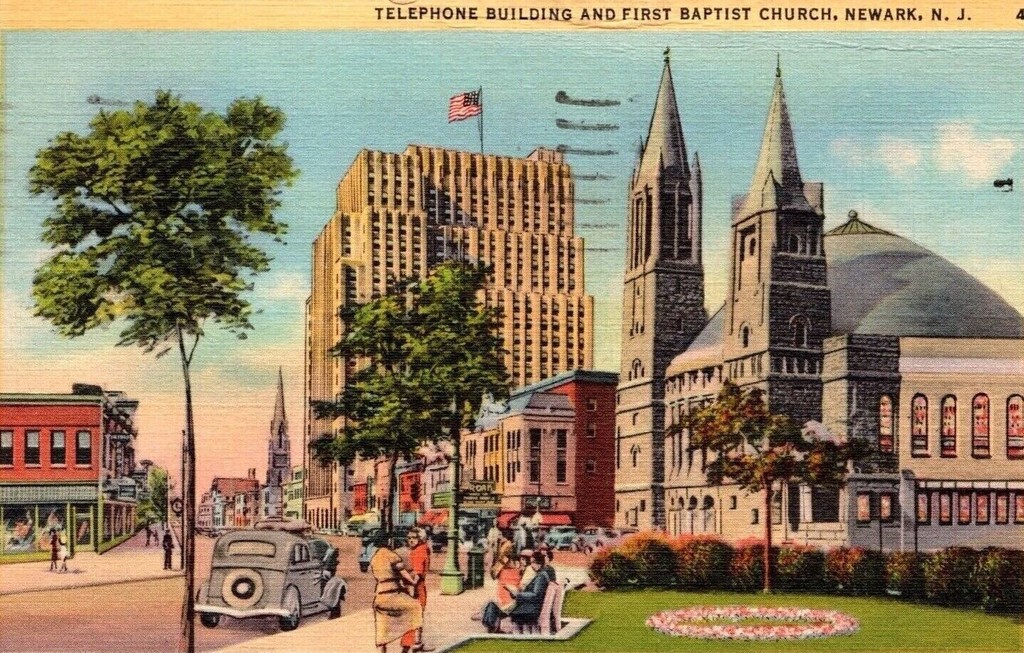 Newark. Telephone Building & First Baptist Church