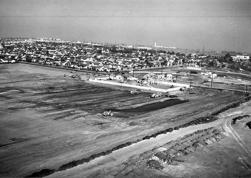Holly Park construction site, Hawthorne, looking northeast