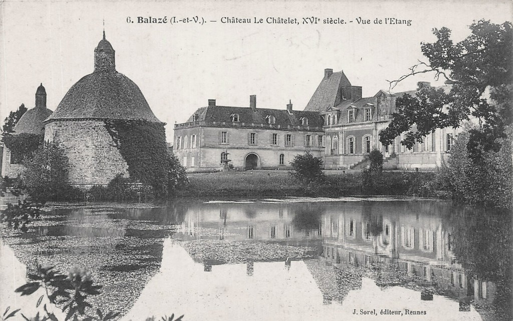 Balazé. Chateau le Chatelet. Vue de l'Etang