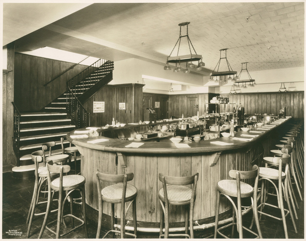 608 Fifth Avenue. Goelet Building. Susan C. Palmer Restaurant. Interior, dining counter