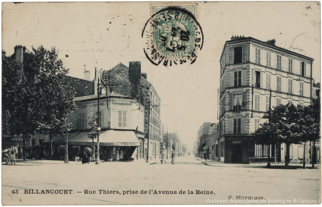 Rue Thiers, prise de l'Avenue de la Reine