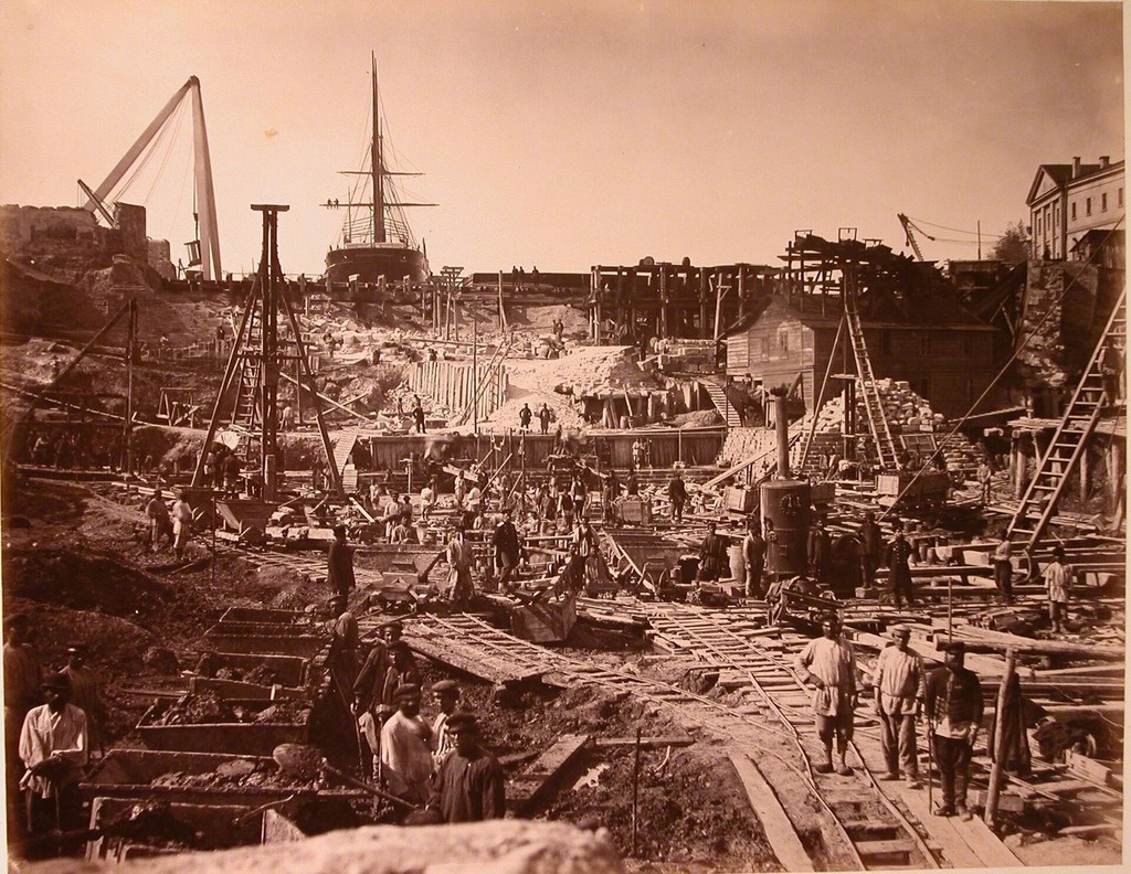 Загальний вигляд будівництва одного з Олексіївська доків в корабельної бухті