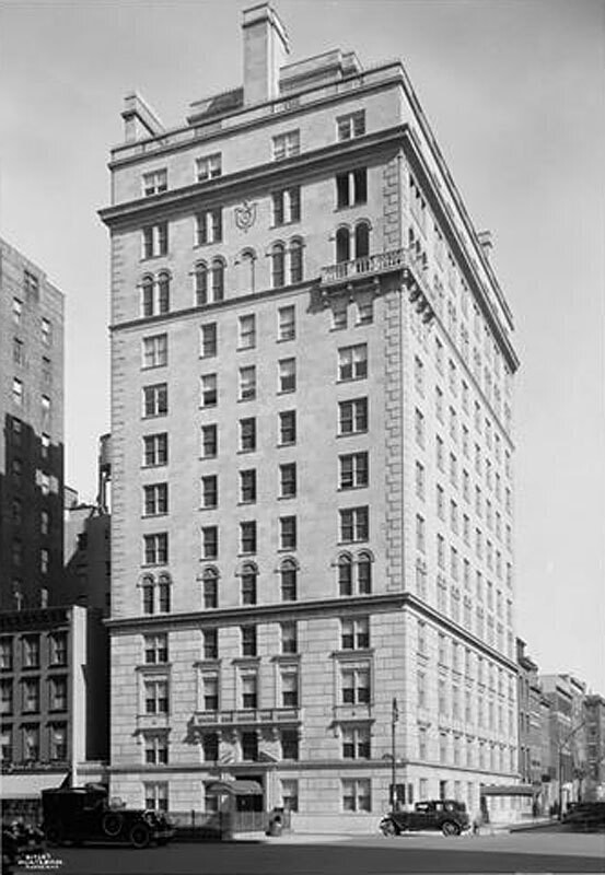 625 Park Avenue and 65th Street, N.E. corner. Apartments, general exterior.