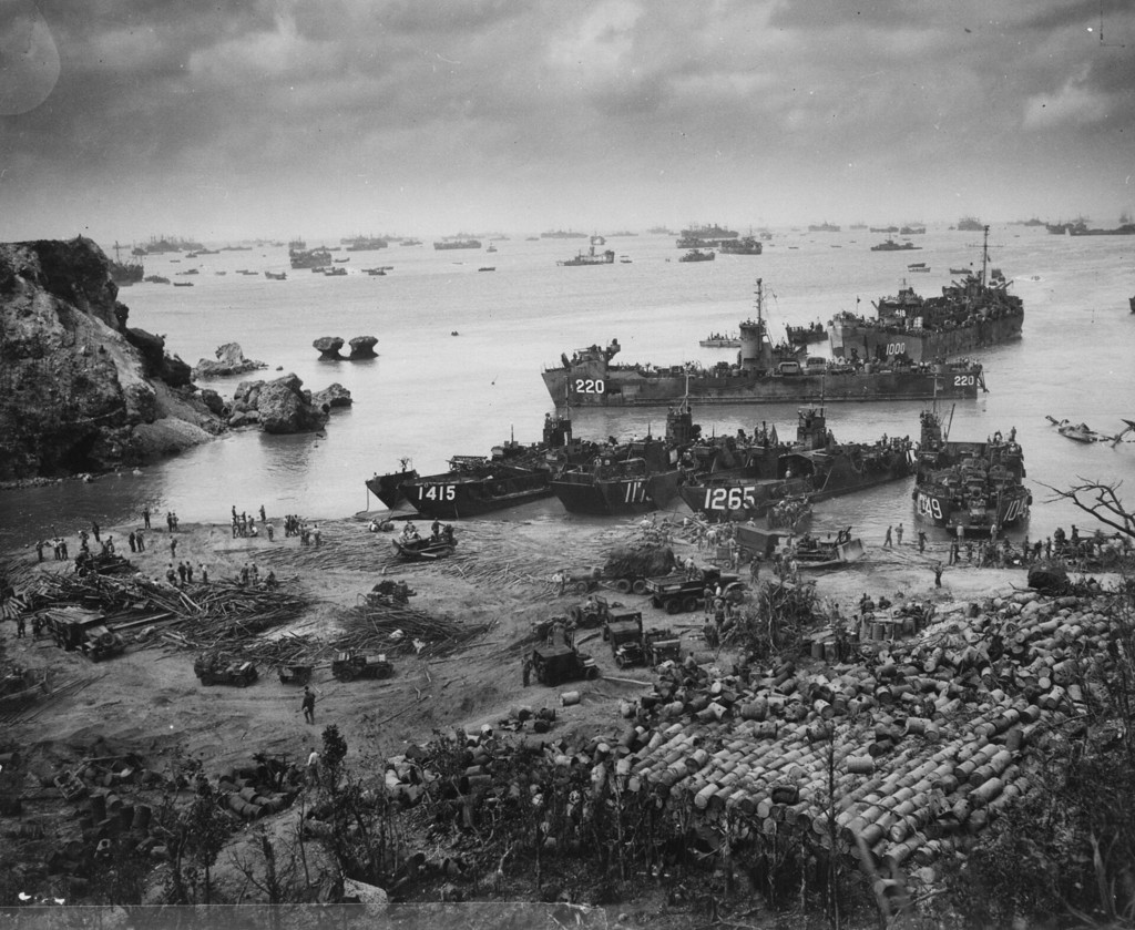 The beginning of the battle for Okinawa