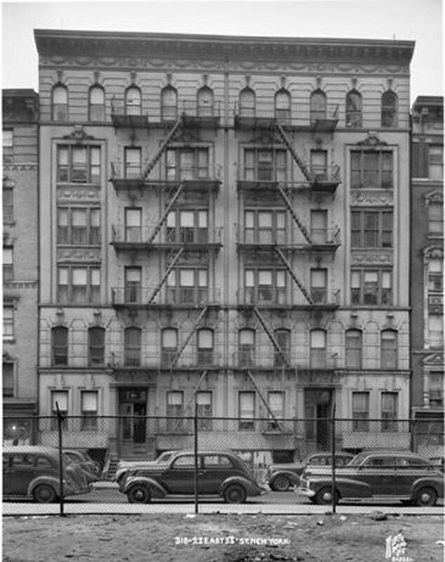318-322 East 56th Street. Six-story apartment building, exterior.