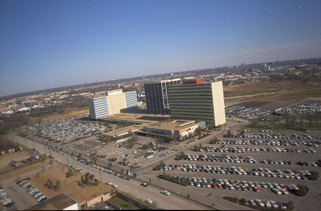 Braniff Airways and Exchange Bank buildings with Dallas Love Field