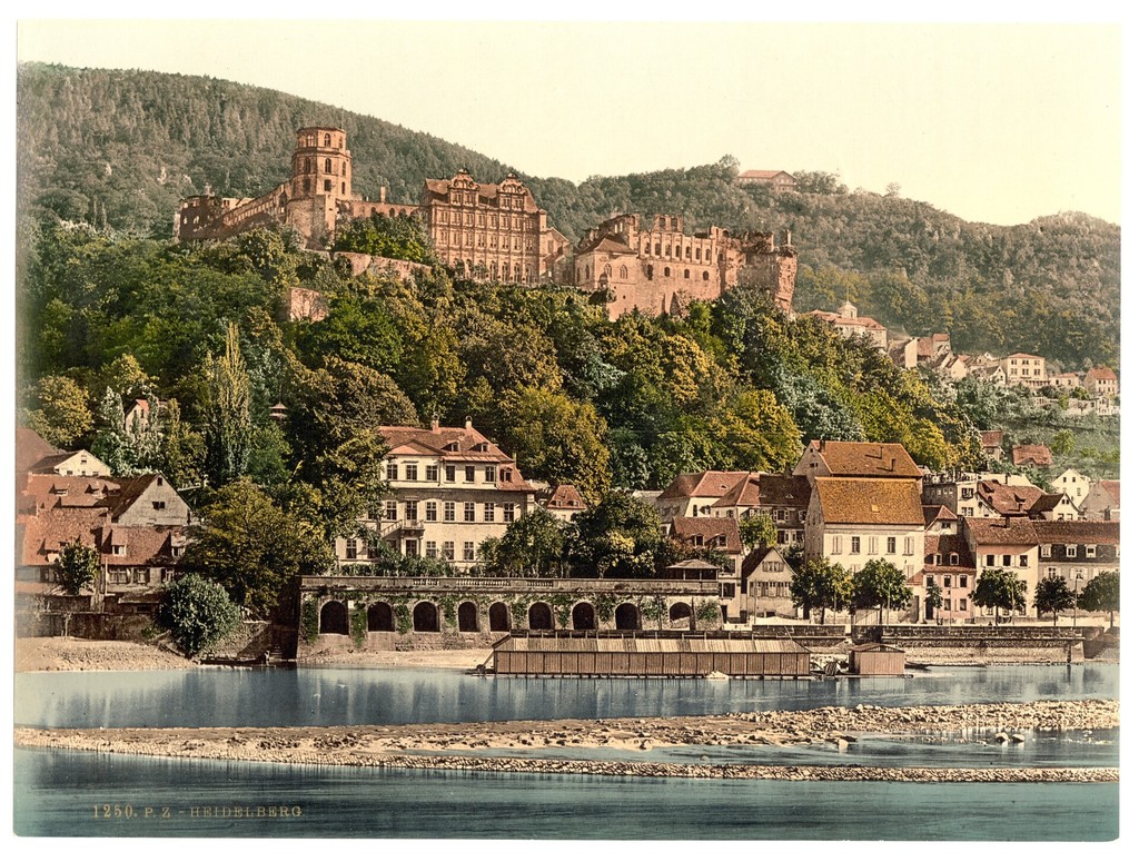 Heidelberg, seen from the Hirschgasse. Baden